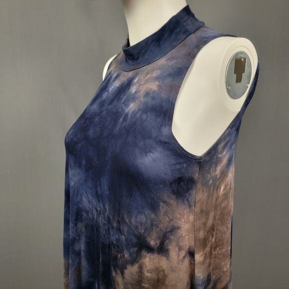 Ginger G Tie-Dye Swing Dress M Sleeveless Soft Knit Boho Style - Picture 2 of 7